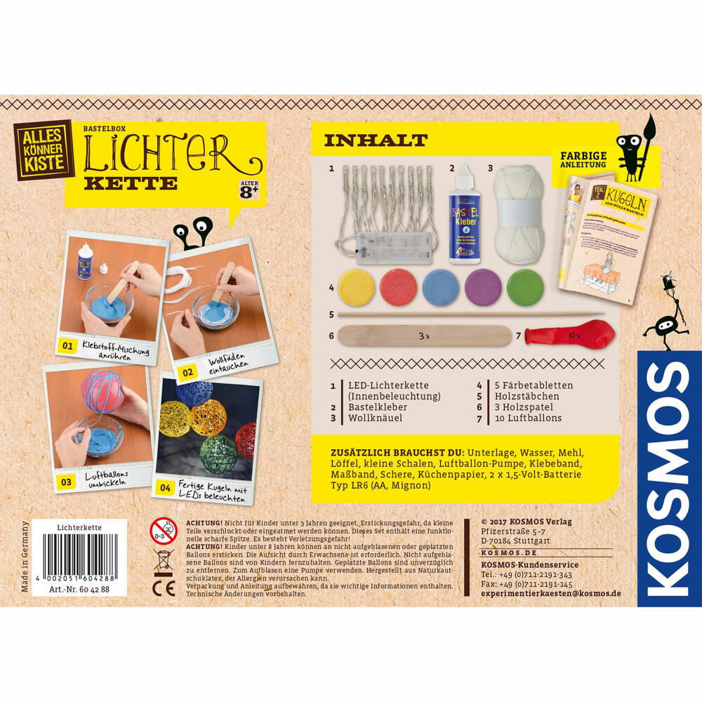 KOSMOS AllesKönnerKiste fairy lights, craft box, make your own LED fairy lights, from 8 years, 604288