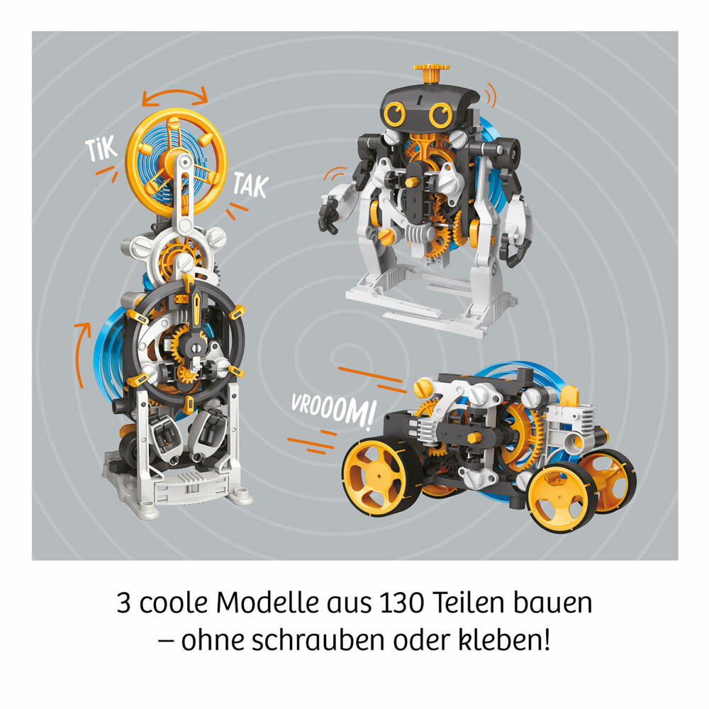 KOSMOS Mechanical Power, Experimentierkasten, Roboter, Rennauto, Modellbausatz, Bausatz, 620783