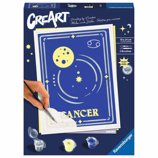 Ravensburger CreArt Sternzeichen Zodiac Sign Krebs, Malen nach Zahlen, Malset, Malvorlage, Malen, 23733
