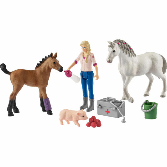 schleich Farm World 42486 Doctor's visit for mare and foal