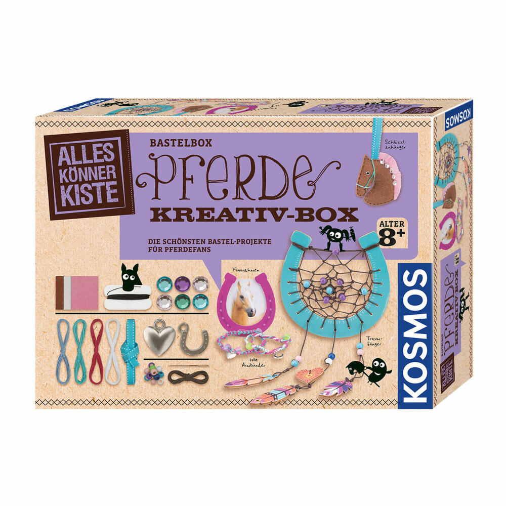 KOSMOS Pferde Kreativbox, Bastelbox, Bastel Set, Pferde Deko, Bastelkoffer, 604363