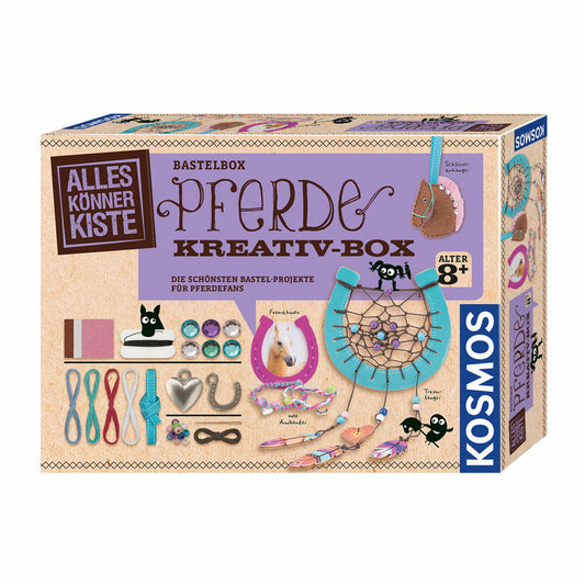 KOSMOS Pferde Kreativbox, Bastelbox, Bastel Set, Pferde Deko, Bastelkoffer, 604363