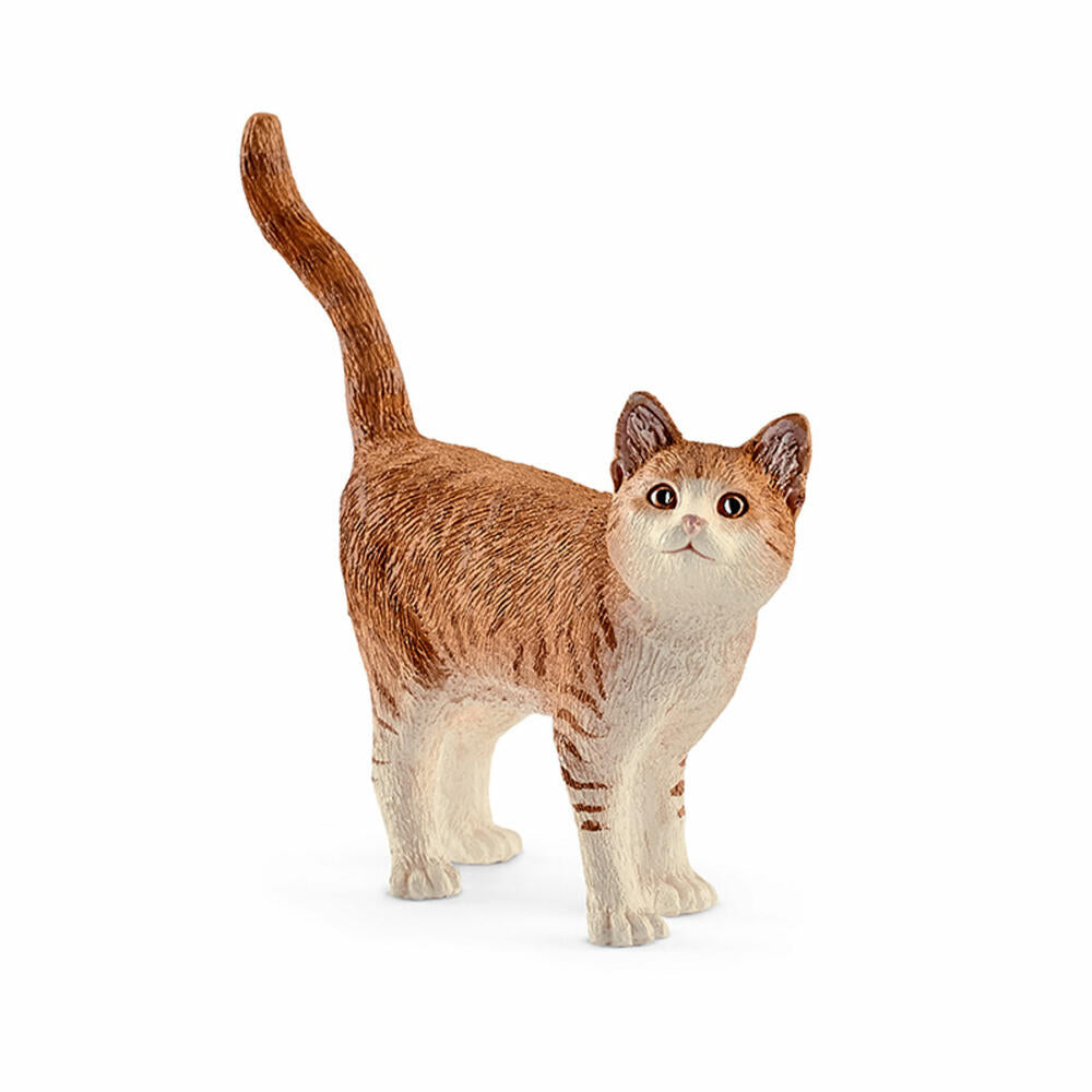 Schleich Farm Life Katze, Miezekätzchen, Bauernhoftier, Bauernhof Tier, Spielfigur, L 7 cm, 13836