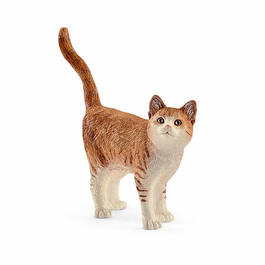 Schleich Farm Life Katze, Miezekätzchen, Bauernhoftier, Bauernhof Tier, Spielfigur, L 7 cm, 13836