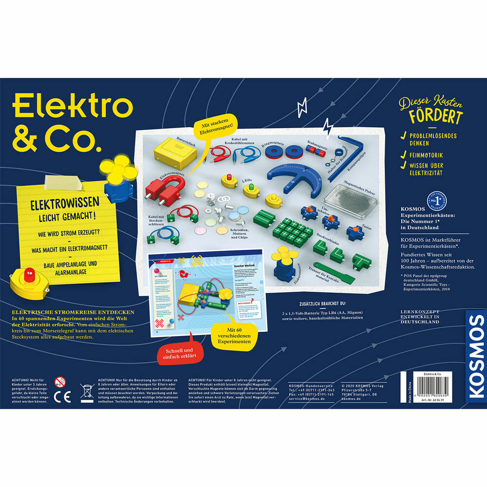 KOSMOS Elektro & Co., Technik, Modellbausatz, Spielzeug, Basteln, Bauen, ab 8 Jahre, 620639