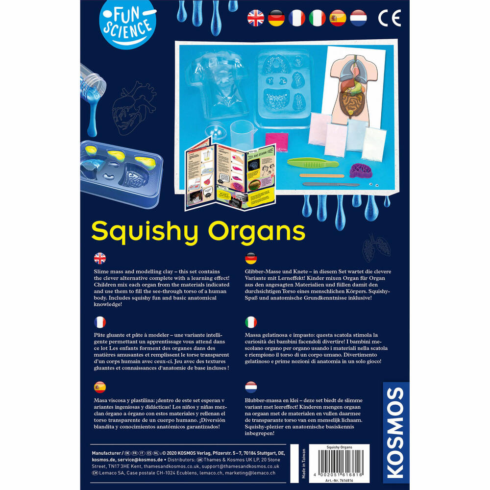 KOSMOS Fun Science Glibber-Organe / Squishy Organs, Experimentierkasten, Kinder, Mehrsprachig, 616816