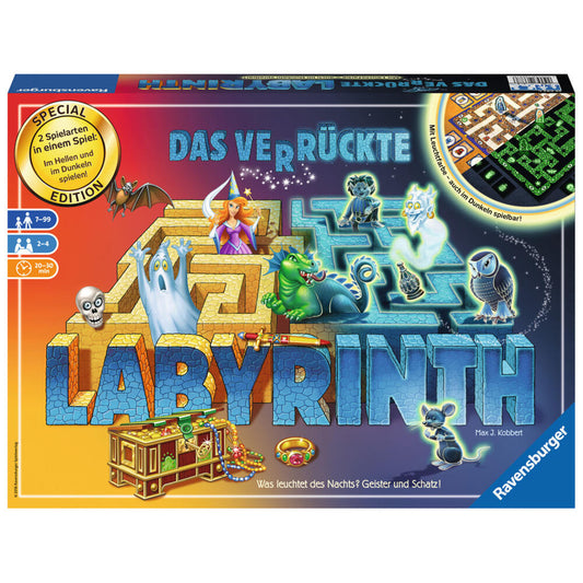 Ravensburger Family Games The Crazy Labyrinth Glow in the Dark, Search and Slide Game, Concentration Game, Strategy Game, Board Game, Parlor Game, Family Game, 26687 6