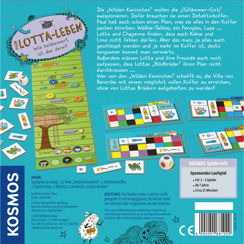 KOSMOS Mein Lotta-Leben Wie belämmert ist das denn ?, Brettspiel, Spielen, Detektiv, ab 7 Jahren, 681029