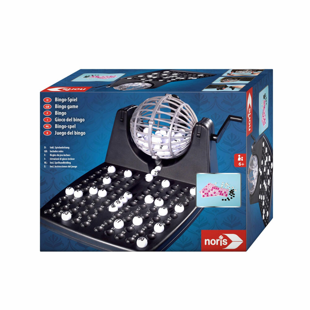Noris Bingotrommel, Bingo Spiel, Gesellschaftsspiel, Ratespiel, Aktionsspiel, ab 6 Jahren, 606150493