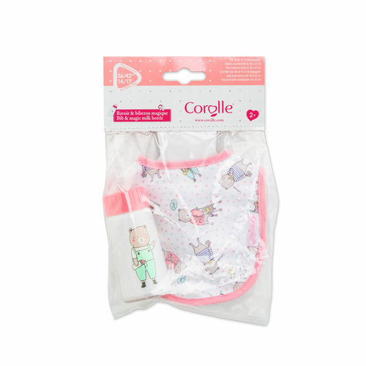 Corolle MGP Lätzchen und Flasche, Zubehör, Puppenzubehör, Puppe, für alle 36 - 42 cm Babypuppen, 9000140680