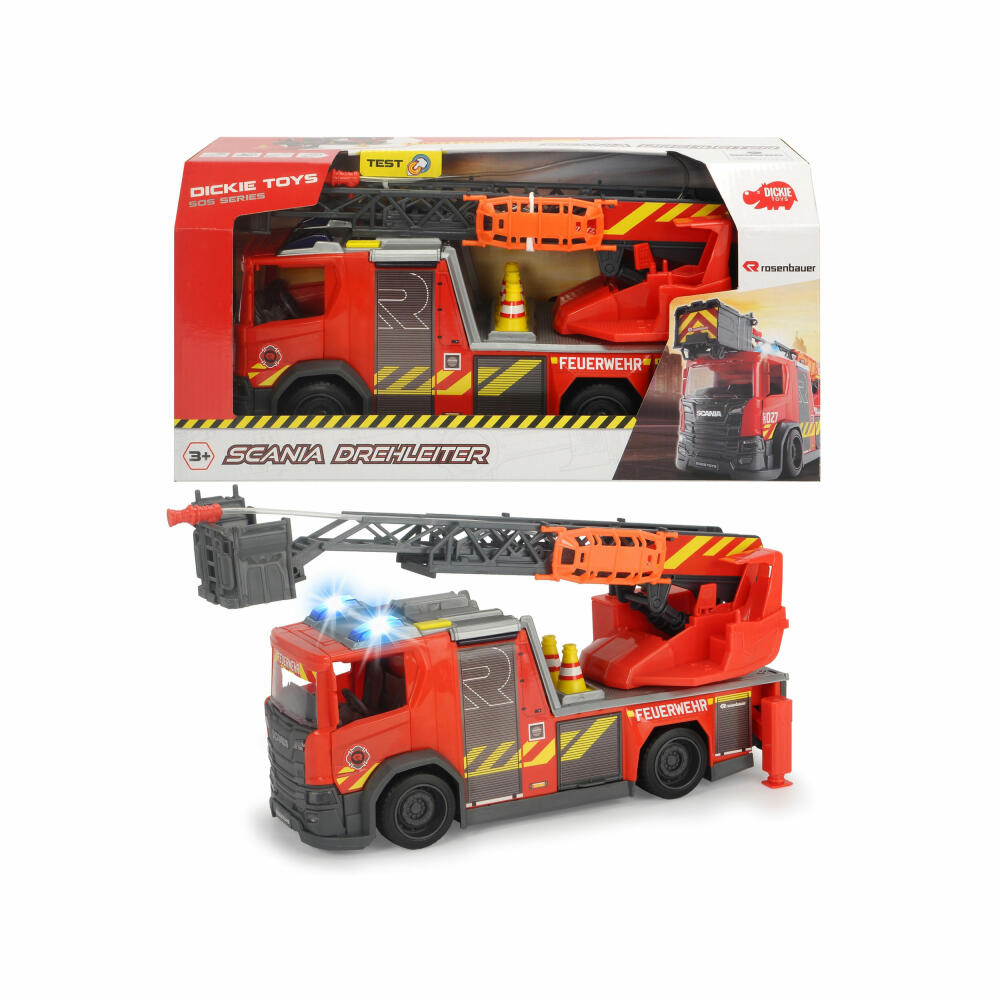 Dickie Toys Scania Drehleiter, Feuerwehrauto, Auto, Spielzeugauto, Spielzeugtruck, Spielzeug, 203716017
