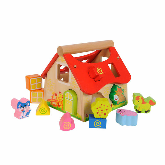 Eichhorn Steckhaus, Steckbox, Motorikhaus, Holz, Spielzeug, Spielen, Kinder, Koordination, 100002098