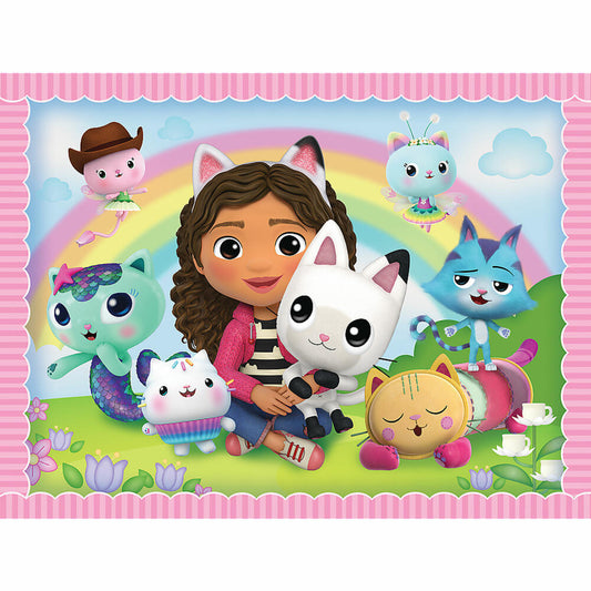 Trefl 2 in 1 Puzzles + Memo - Gabbys Dollhouse, 30 + 48 + 24 Teile, 27.5 x 20.5 cm, 93382