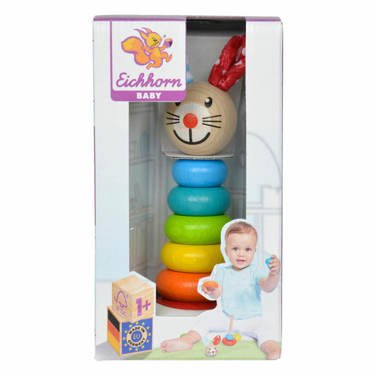 Eichhorn Baby, plug-in figure, wooden figure, plug-in rings, mouse, wooden toy, baby toy, wood, 100017019