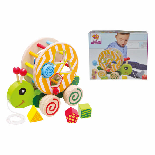 Eichhorn Color Nachzieh-Stecktier Schnecke, Nachziehspielzeug, Ziehtier, Lauflernspielzeug, Spielzeug, Holz, 100002231