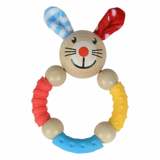 Eichhorn Baby Gripping Ring, Wooden Ring, Educational Toy, Gripping Toy, Wood and Silicone, 100017002