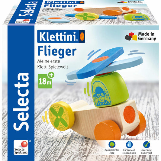 Selecta Klettini Flieger Velcro stacking toy, 5 pcs., stacking toy, building, wood, 62079