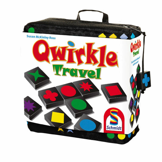 Schmidt Spiele Qwirkle Travel, Familienspiel, Brettspiel, Holzsteine, 2 bis 4 Spieler, 49270