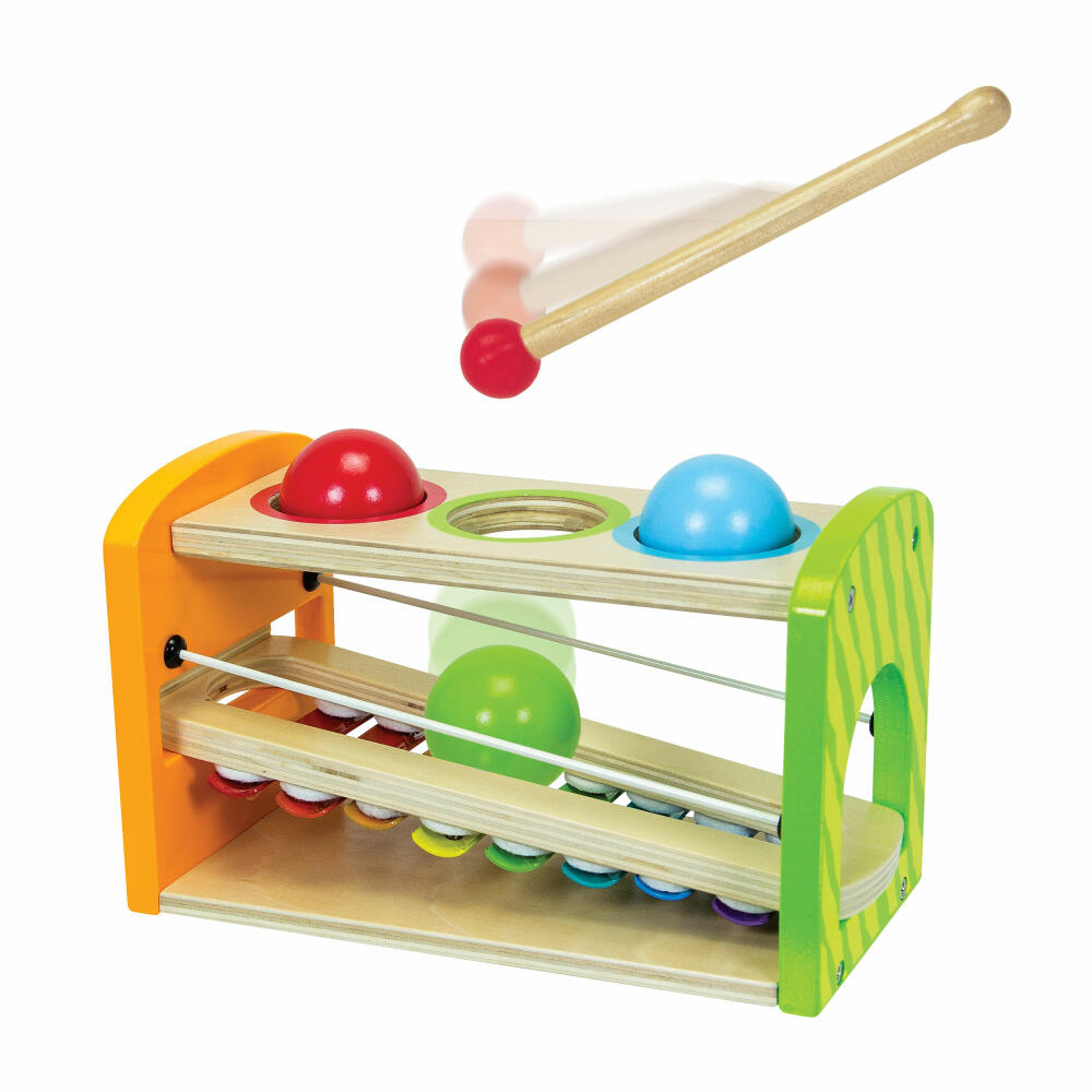 Eichhorn Color Xylophon Klopfbank, Klopfspiel, Hammerspiel, Motorik, Musik, Spielzeug, Holz, 100002233