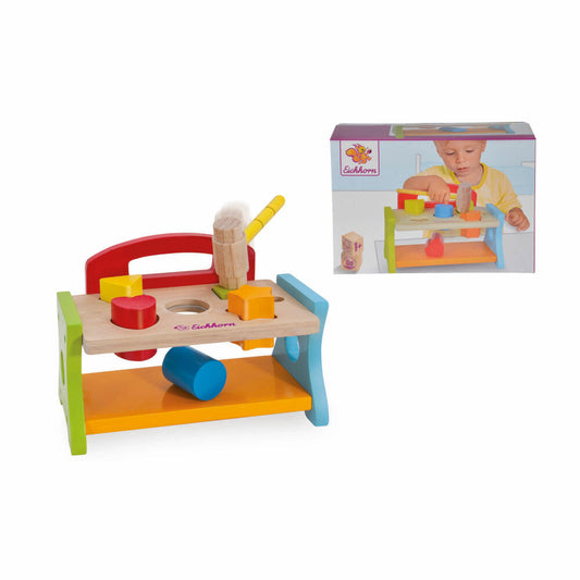 Eichhorn tapping bench, workbench, wooden toy, hammering, hammer game, tool, shape game, wood, 100005090
