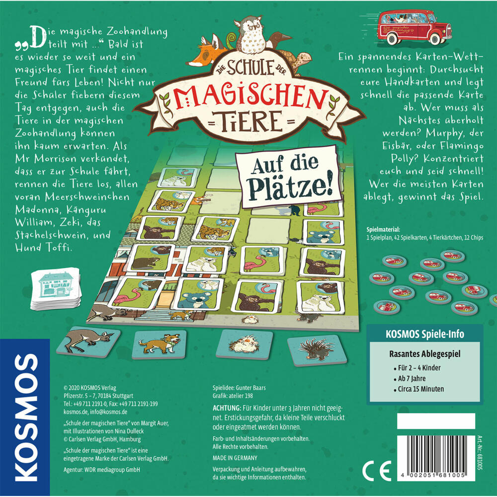 KOSMOS Schule der magischen Tiere - Auf die Plätze!, Brettspiel, Familienspiel, Domino, ab 7 Jahren, 681005