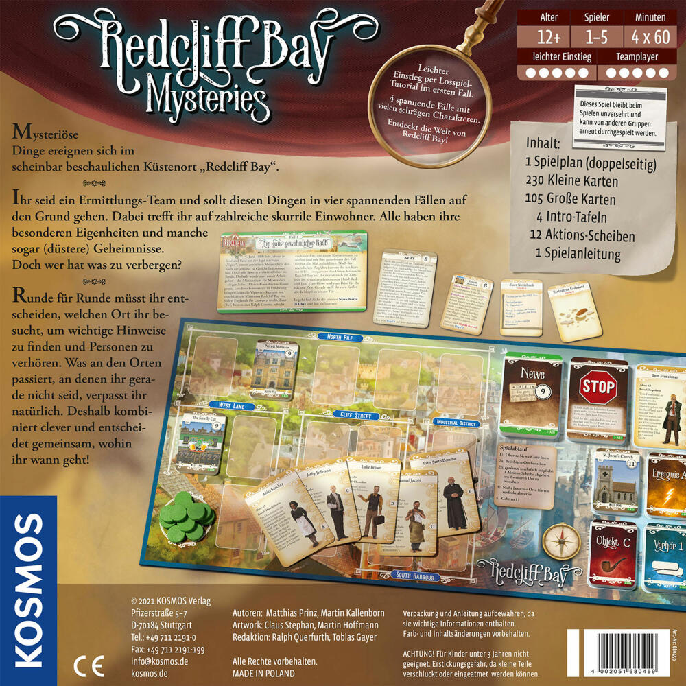 KOSMOS Redcliff Bay Mysteries, Detektivspiel, Familienspiel, Gesellschaftsspiel, Detektiv Spiel, 680459