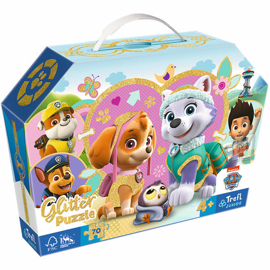 Trefl Junior Glitzer Puzzle Paw Patrol, Glitter, 70 Teile, 41 x 27.5 cm, 53015