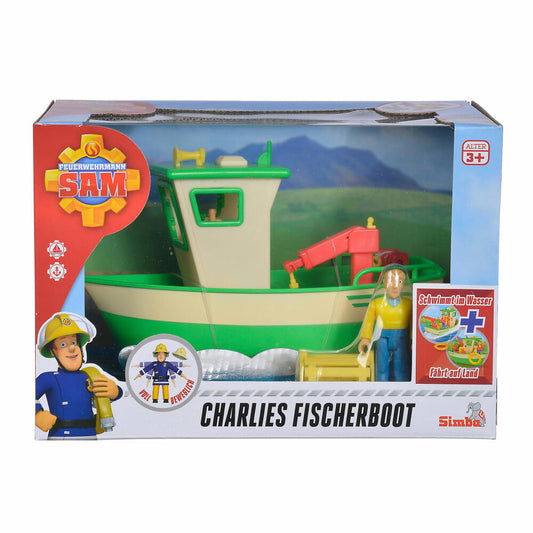 Simba Fireman Sam Charlie's Fishing Boat, with Figure, Boat, Toy Boat, Toys, Children, 109251074