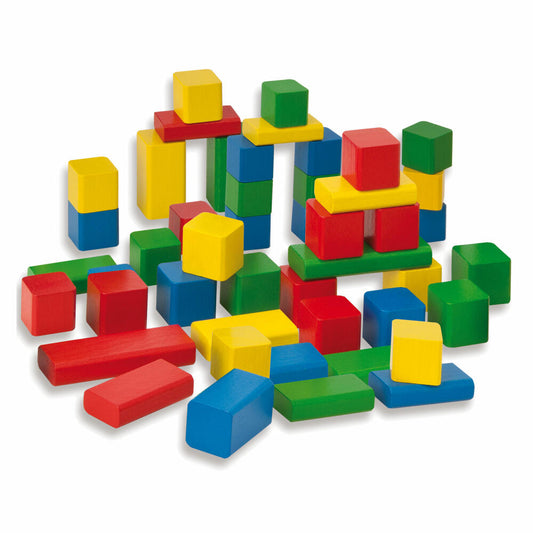 Eichhorn Colorful Wooden Building Blocks, Building Blocks, Wooden Blocks, Building Blocks, 50 Pieces, Wood, 100021252