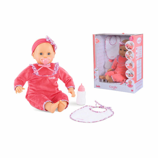 Corolle MGP Lila Chérie, Weichkörperpuppe mit Funktionen, Babypuppe, Puppe, Vanilleduft, 42 cm, 9000150060