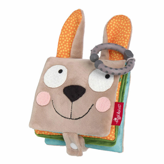 sigikid PlayQ Aktiv-Buch Hase, Stoffbuch, Spielbuch, Babyspielzeug, Baby Spielzeug, 42514