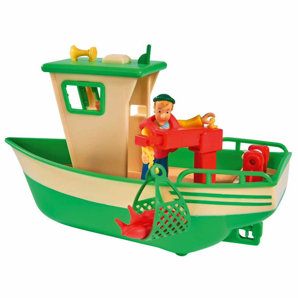 Simba Fireman Sam Charlie's Fishing Boat, with Figure, Boat, Toy Boat, Toys, Children, 109251074