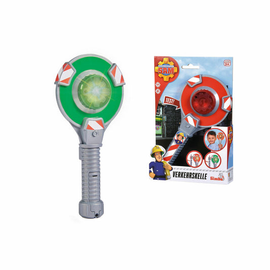 Simba Feuerwehrmann Sam Verkehrskelle, Winkerkelle, mit Lichtfunktion, Spielzeug, Kinder, 109252440