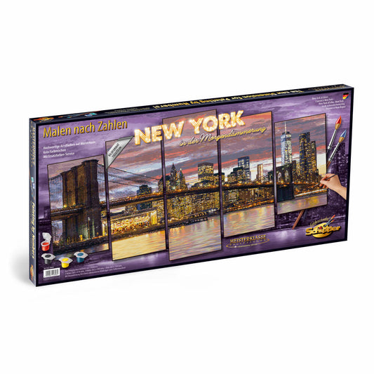 Schipper Malen nach Zahlen New York in der Morgendämmerung, Meisterklasse Polyptychon, Malvorlage, Wandbild, Maltafel, 609450806