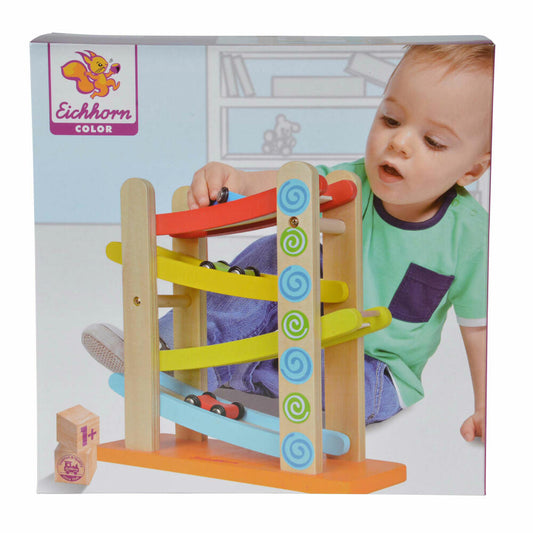 Eichhorn Color, Autorennbahn, Holz, Spielen, Spielzeug, Auto, Motorik, Koordination, Kinder, 100002220