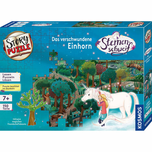 KOSMOS StoryPuzzle Startail The Missing Unicorn, Story Puzzle, Hidden Object, Puzzle Game, 150 Pieces, 682279