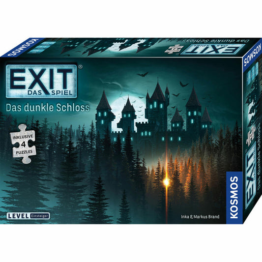 KOSMOS EXIT Spiel + Puzzle - Das dunkle Schloss, Famlienspiel, Rätselspiel, Rätsel, Puzzlespiel, ab 10 Jahren, 680787