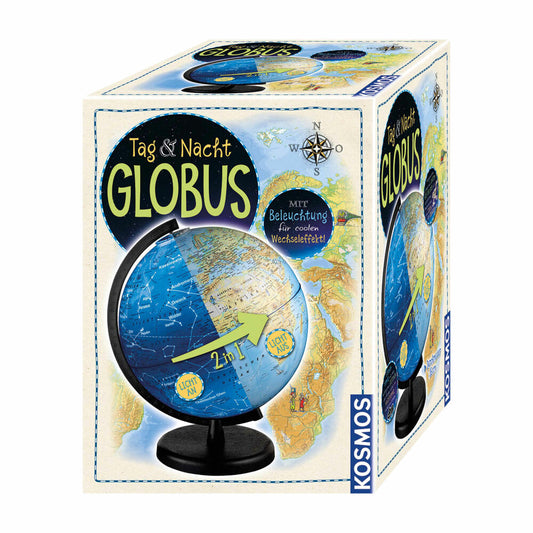 KOSMOS day and night globe, with lighting, illuminated globe, children's globe, Ø 26 cm, from 6 years, 673017
