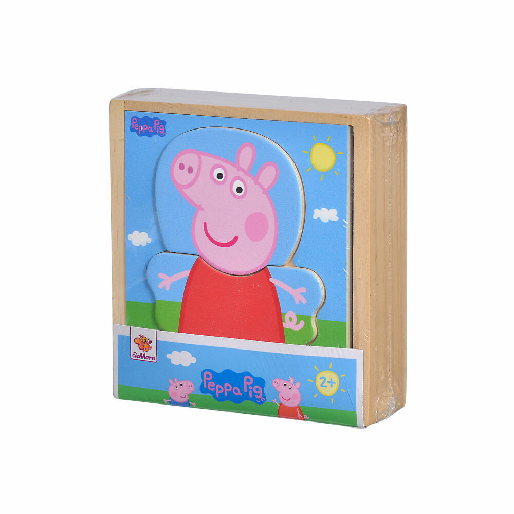 Eichhorn Peppa Pig Dressing Puzzle, 14 pcs., Puzzle, Laying Game, Plug-in Puzzle, Children's Puzzle, Wooden Puzzle, Motor Skills, from 2 years, 109265707