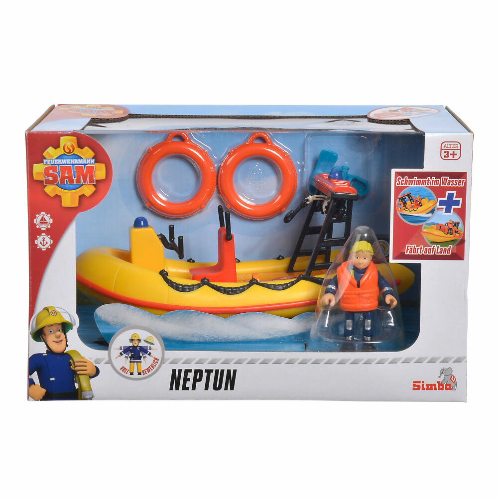 Simba Fireman Sam Neptune Boat, with Penny Figure, Rescue Boat, Toy Boat, Children's Toy, 109251047