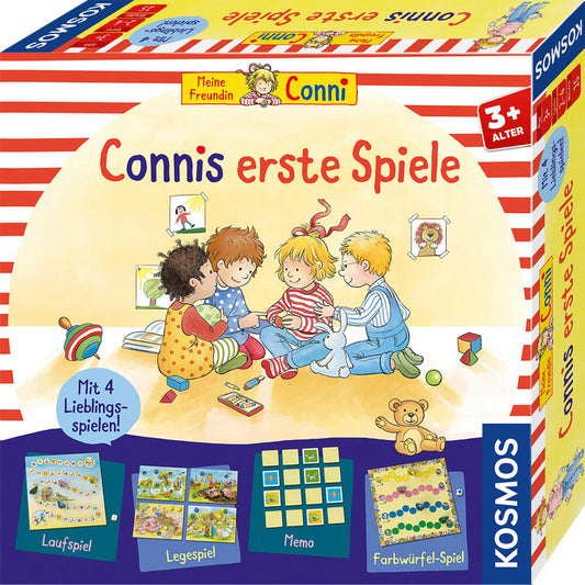 KOSMOS Connis erste Spiele, Laufspiel, Legespiel, Memo Spiel, Spielzeug, ab 3 Jahren, 681043