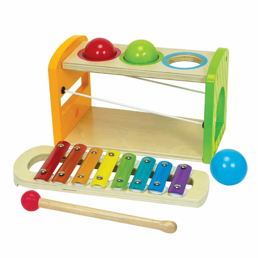 Eichhorn Color Xylophon Klopfbank, Klopfspiel, Hammerspiel, Motorik, Musik, Spielzeug, Holz, 100002233