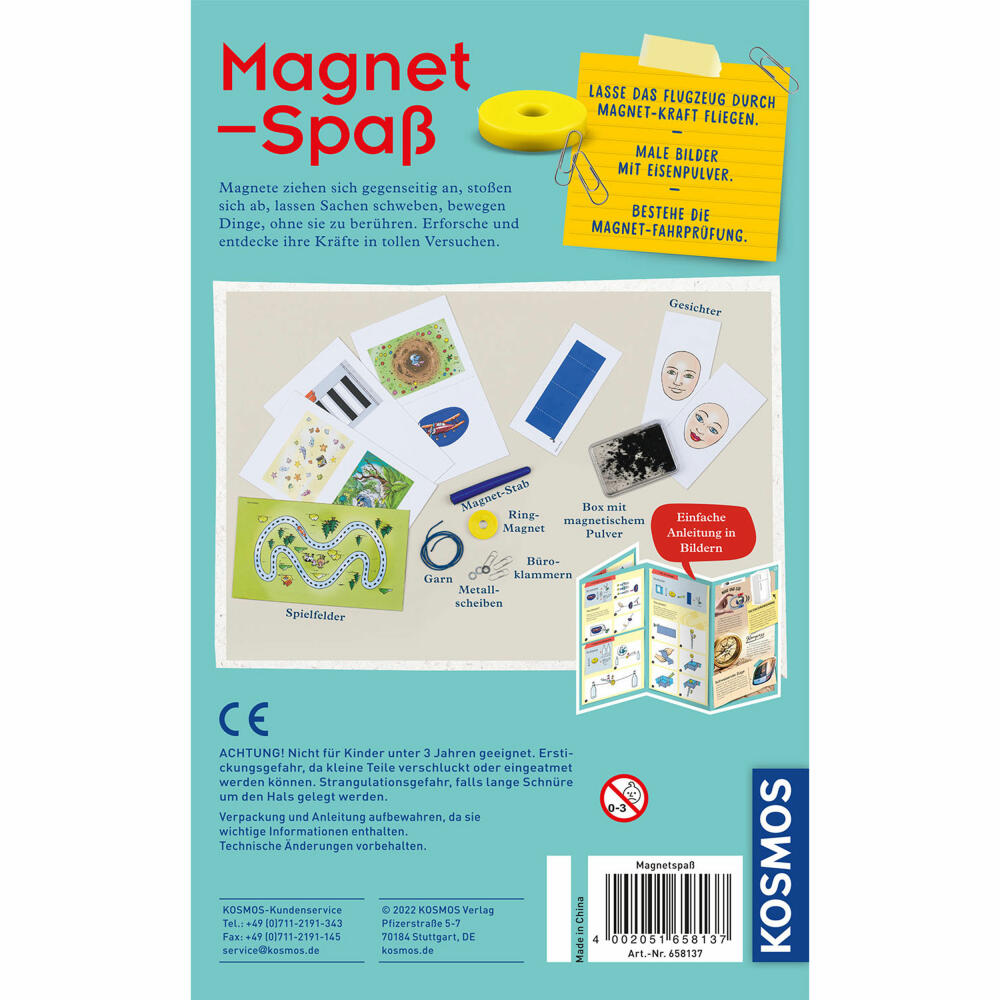 KOSMOS Magnet-Spaß, Experimentierkasten, Experimentier-Set, Kinder, ab 6 Jahren, 658137