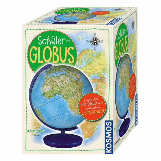 KOSMOS Schüler-Globus, Lernglobus, Globus, Weltkugel, Weltkarte, Ø 26 cm, 673031
