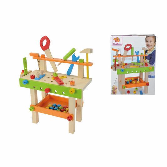 Eichhorn workbench, toy, wood, wooden workbench, play table, motor skills, coordination, 49 pcs., 100001844