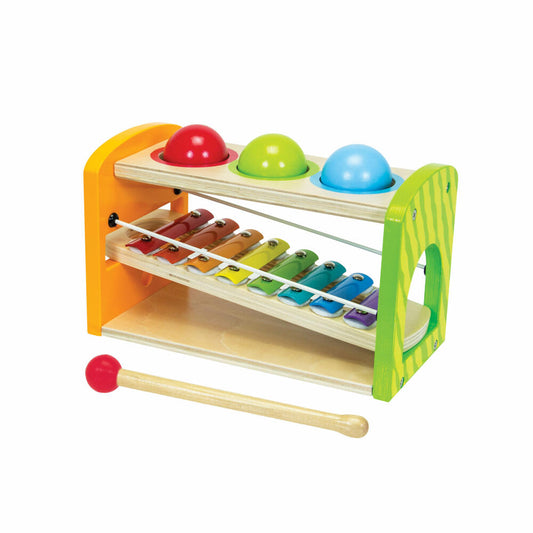 Eichhorn Color Xylophon Klopfbank, Klopfspiel, Hammerspiel, Motorik, Musik, Spielzeug, Holz, 100002233