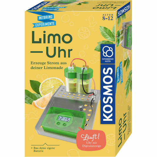 KOSMOS Mitbring-Experimente Limo-Uhr, Experimenterkasten, Baukasten, Strom, ab 8 Jahre, 658090
