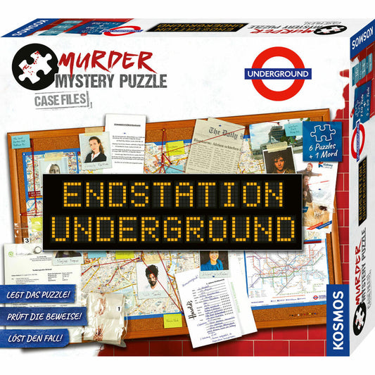 KOSMOS Murder Mystery Puzzle - Endstation Underground, Krimispiel, Gesellschaftsspiel, ab 16 Jahren, 682170