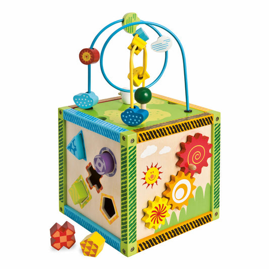 Eichhorn Color Kleines Spielcenter, Motorikschleife, Steckbausteine, Spielzeug, Holz, 100002235