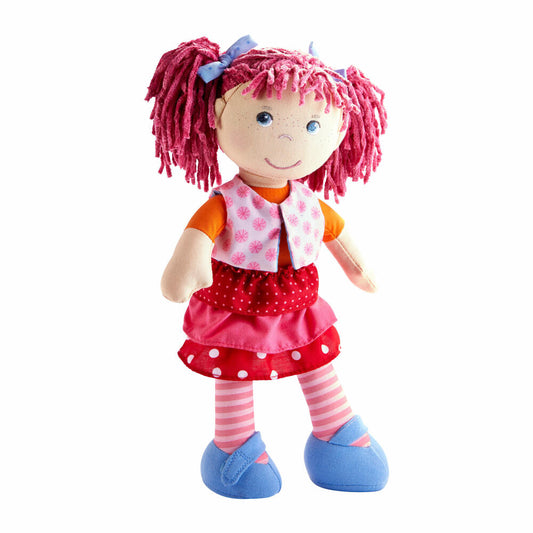 HABA Puppe Lilli-Lou, Plüsch Figur, Plüschfigur, Kuschelfigur, Stoffpuppe, Puppenspiel, Spielzeug, 302842